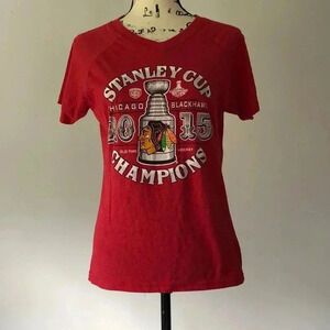 Chicago Blackhawks 2015 Champions V Neck T-shirt